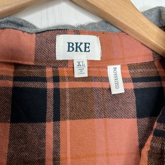 BKE Hooded Boyfriend Flannel Shirt XL - Picture 2 of 7